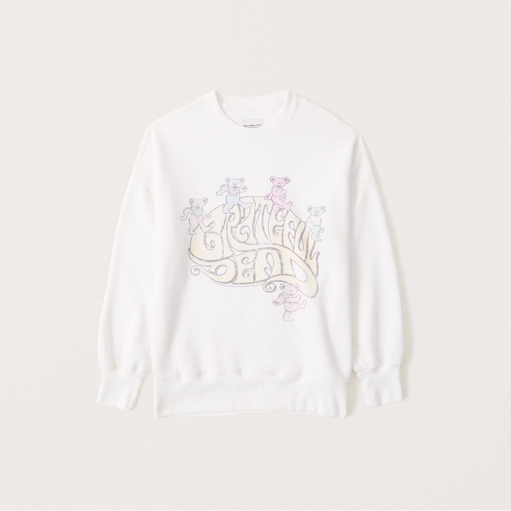 Abercrombie & Fitch White Graphic Sweatshirt